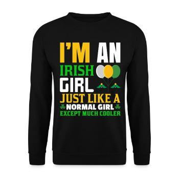 Irish Girl Gift Idea Funny - Unisex Sweatshirt - black - Front - Alina (178cm) & Michal (187cm)