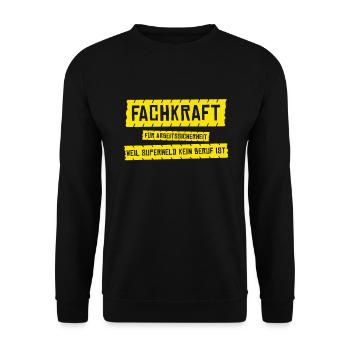 Superheld Fachkraft Arbeitssicherheit Superheld - Unisex Pullover - Schwarz - Vorne - Alina (178cm) & Michal (187cm)