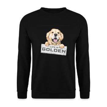 Life is Golden Retriever Gift Labrador - Unisex Sweatshirt - black - Front - Alina (178cm) & Michal (187cm)