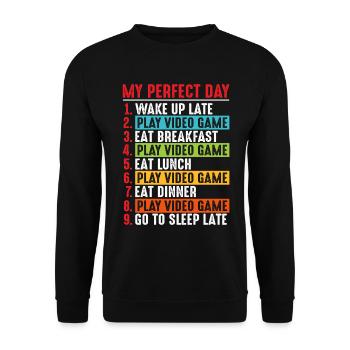 Gamer Player Gamepad Controller T-Shirt - Unisex Pullover - Schwarz - Vorne - Alina (178cm) & Michal (187cm)