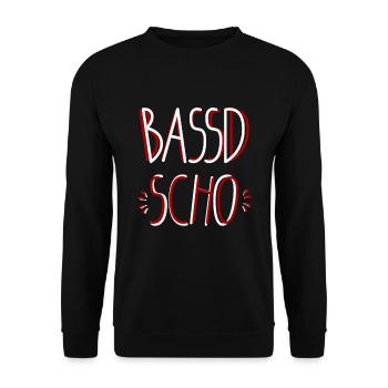 Bassd scho Franken fränkisch fränggisch Geschenk - Unisex Pullover - Schwarz - Vorne - Alina (178cm) & Michal (187cm)