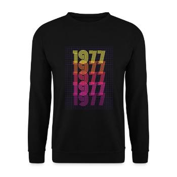 1977 Retro Vintage Birthday Gift - Unisex Sweatshirt - black - Front - Alina (178cm) & Michal (187cm)