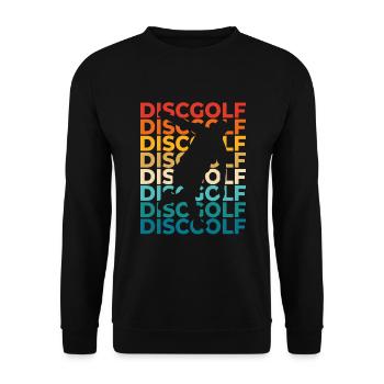 Disc Golf Disc-Golf Frisbee rétro vintage tenue - Sweat-shirt Unisexe - noir - Devant - Alina (178cm) & Michal (187cm)