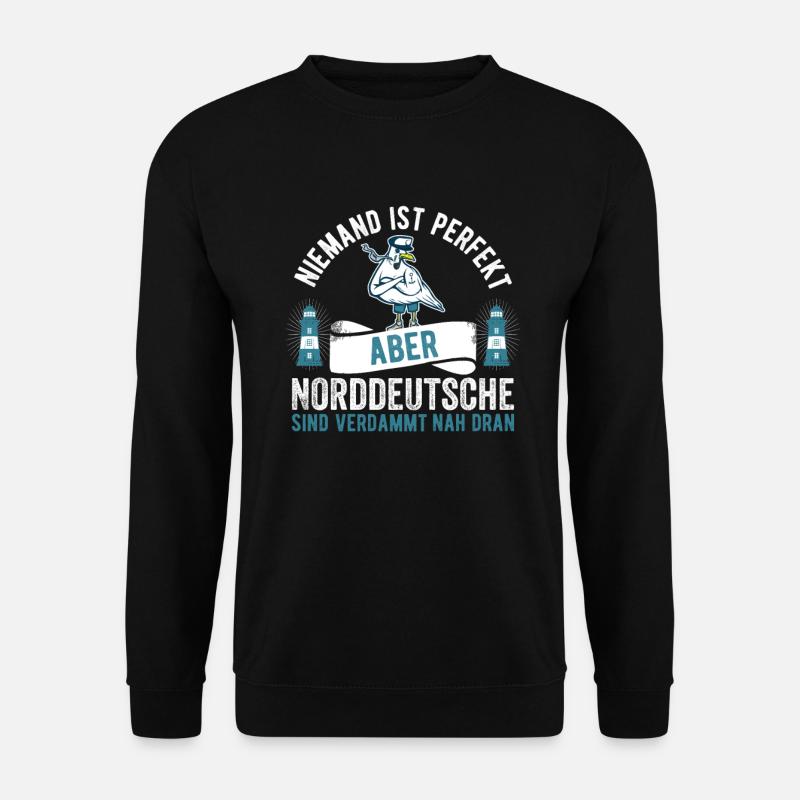 Norddeutsch Norddeutscher Möwe - Unisex Pullover - Schwarz