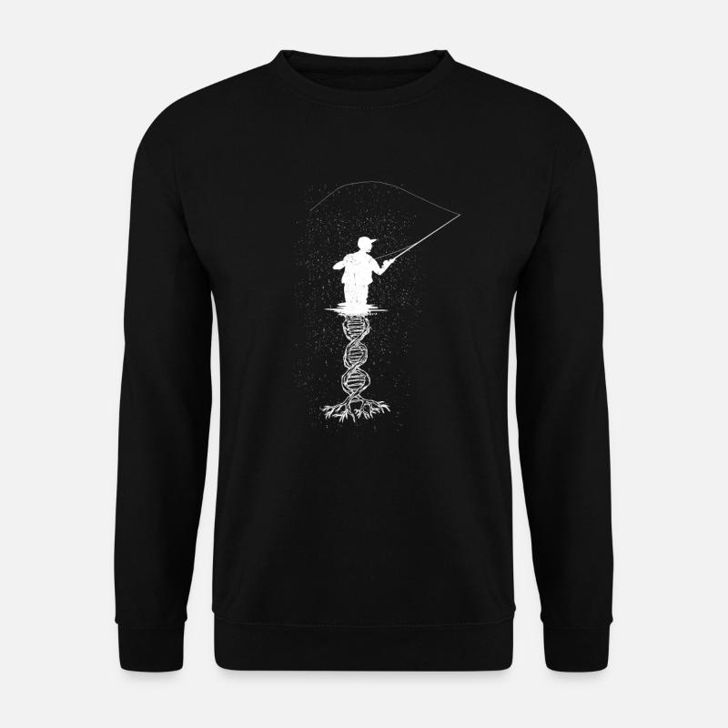 Vintage Fliegenfischer Angler Sonnenuntergang - Unisex Pullover - Schwarz