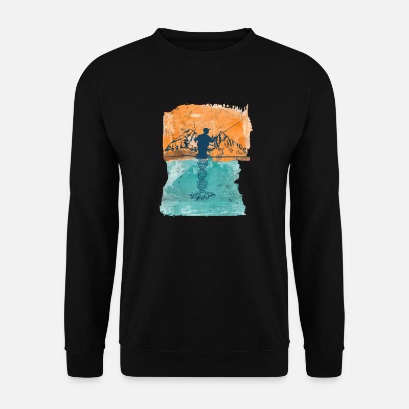 Fliegenfischer Angler Fliegenfischen - Unisex Pullover - Schwarz