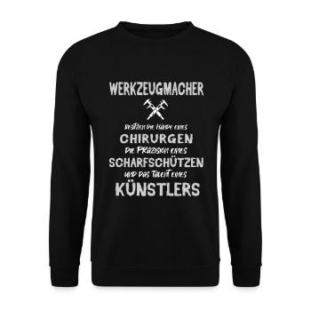 Werkzeugmechaniker Werkzeugmacher Geschenk Für Wer - Unisex Pullover - Schwarz - Vorne - Alina (178cm) & Michal (187cm)
