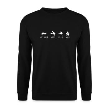 Vintage Fly Fishing Angler - Unisex Sweatshirt - black - Front - Alina (178cm) & Michal (187cm)