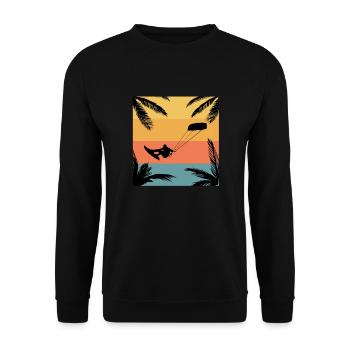 Kitesurf Kitesurfer - Unisex Sweatshirt - black - Front - Alina (178cm) & Michal (187cm)