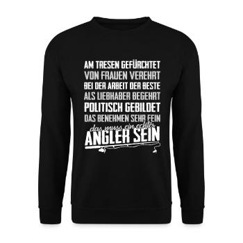 Angler - Unisex Pullover - Schwarz - Vorne - Alina (178cm) & Michal (187cm)