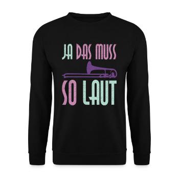 Posaune - Unisex Pullover - Schwarz - Vorne - Alina (178cm) & Michal (187cm)