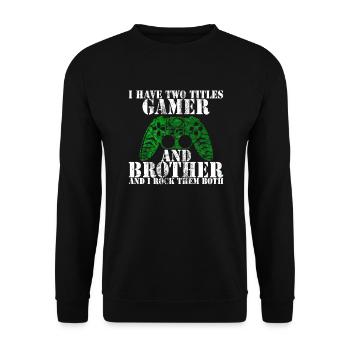 Brother Brothers Gaming Gamer Gaming - Unisex Sweatshirt - black - Front - Alina (178cm) & Michal (187cm)
