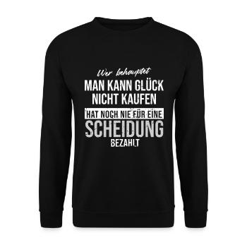 Scheidung - Unisex Pullover - Schwarz - Vorne - Alina (178cm) & Michal (187cm)