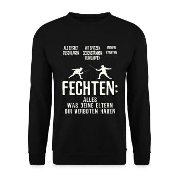 Fechten Fechten - Unisex Pullover - Schwarz - Vorne - Alina (178cm) & Michal (187cm)