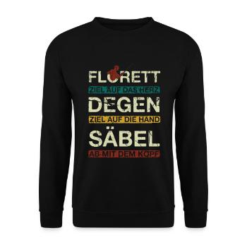 Fechten Fechten - Unisex Pullover - Schwarz - Vorne - Alina (178cm) & Michal (187cm)