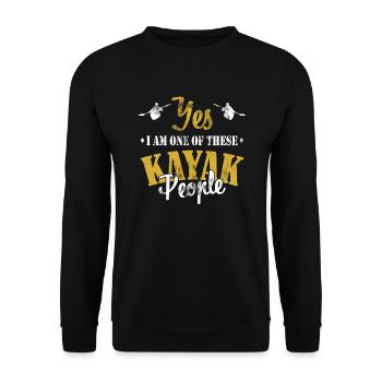 Funny kayak saying - Unisex Sweatshirt - black - Front - Alina (178cm) & Michal (187cm)