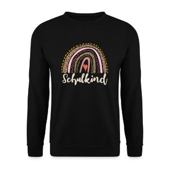 Einschulung Schulkind Erstklässler Mädchen - Unisex Pullover - Schwarz - Vorne - Alina (178cm) & Michal (187cm)
