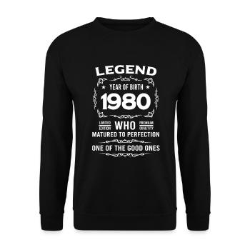 1980 Legende Geboren Zur Perfektion Gereift - Unisex Pullover - Schwarz - Vorne - Alina (178cm) & Michal (187cm)