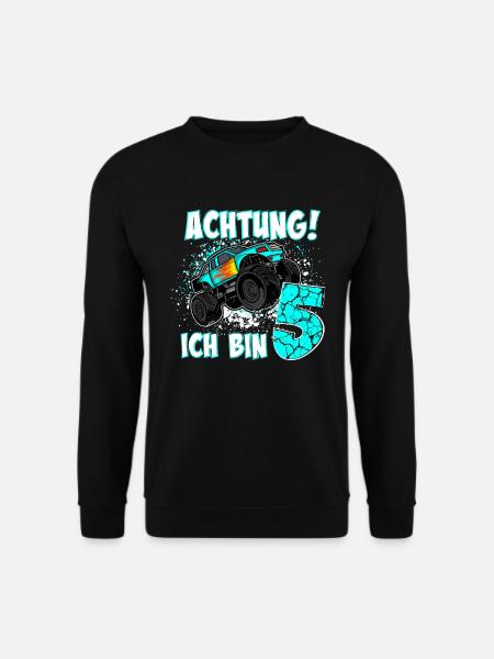 Monstertruck 5. Geburtstag Junge - Unisex Pullover - Schwarz