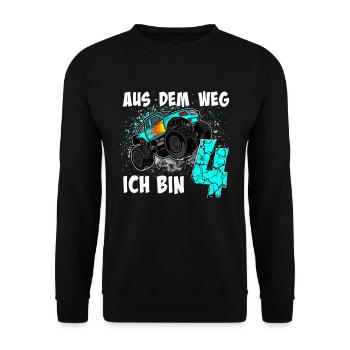 4. Geburtstag Monstertruck - Unisex Pullover - Schwarz - Vorne - Alina (178cm) & Michal (187cm)