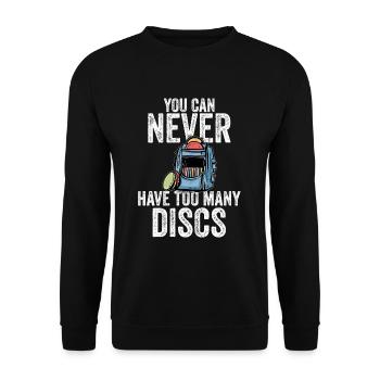 Disc Golf Lustiger Discgolf Spruch Discgolfer - Unisex Pullover - Schwarz - Vorne - Alina (178cm) & Michal (187cm)