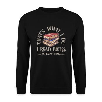 Books Bookworm Bookworm Read Book - Unisex Sweatshirt - black - Front - Alina (178cm) & Michal (187cm)