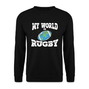 Rugby Rugby lovers Rugby players Rugby coaches - Unisex Sweatshirt - black - Front - Alina (178cm) & Michal (187cm)
