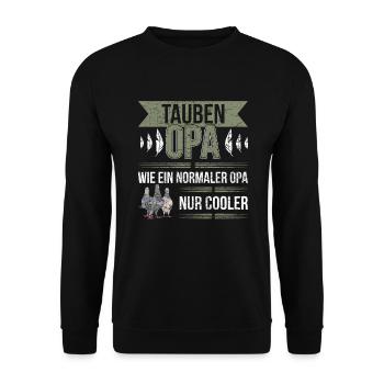 Cooler Tauben Opa Taubenzüchter Großvater - Unisex Pullover - Schwarz - Vorne - Alina (178cm) & Michal (187cm)