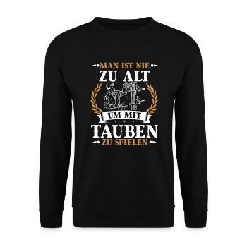 Brieftauben Brieftaube Tauben Taubenzüchter Taube - Unisex Pullover - Schwarz - Vorne - Alina (178cm) & Michal (187cm)