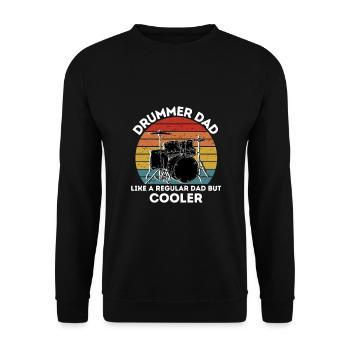 Papa batteur comme un papa ordinaire mais cadeau de papa plus cool - Sweat-shirt Unisexe - noir - Devant - Alina (178cm) & Michal (187cm)