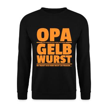 Opa Gelbwurst lustiges Geschenk für Kinder - Unisex Pullover - Schwarz - Vorne - Alina (178cm) & Michal (187cm)