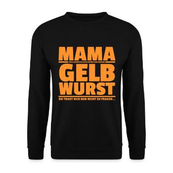 Mama Gelbwurst lustiges Geschenk für Kinder - Unisex Pullover - Schwarz - Vorne - Alina (178cm) & Michal (187cm)
