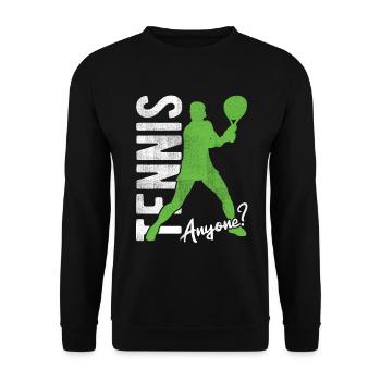 Tennisplatz Spruch Für Tennis - Unisex Pullover - Schwarz - Vorne - Alina (178cm) & Michal (187cm)