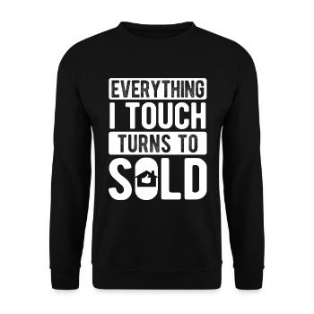 Immobilien-Händler Für Immobilien-Makler - Unisex Pullover - Schwarz - Vorne - Alina (178cm) & Michal (187cm)