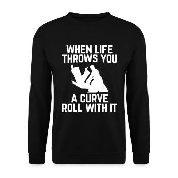 BJJ Jiu Jitsu - Unisex Pullover - Schwarz - Vorne - Alina (178cm) & Michal (187cm)