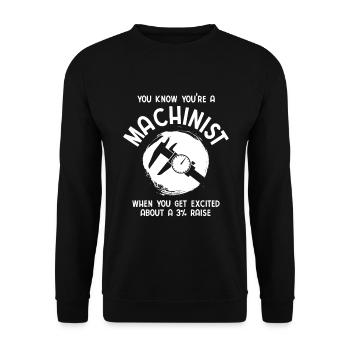 Maschinen-Bediener Maschinenführer Machinist - Unisex Pullover - Schwarz - Vorne - Alina (178cm) & Michal (187cm)