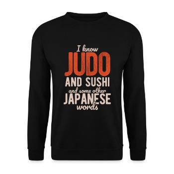 Japanischer Kampfsport Judo - Unisex Pullover - Schwarz - Vorne - Alina (178cm) & Michal (187cm)