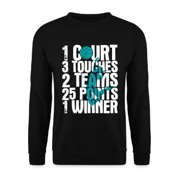 Volleyballer Spruch Für Volleyballspiel Volleyball - Unisex Pullover - Schwarz - Vorne - Alina (178cm) & Michal (187cm)