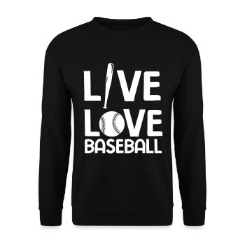Baseball - Unisex Pullover - Schwarz - Vorne - Alina (178cm) & Michal (187cm)