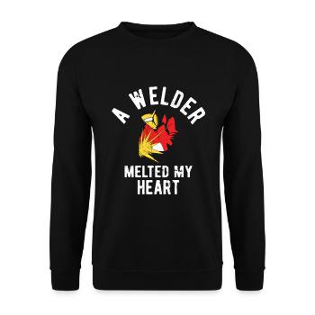 Schweißen Für Schweißer - Unisex Pullover - Schwarz - Vorne - Alina (178cm) & Michal (187cm)