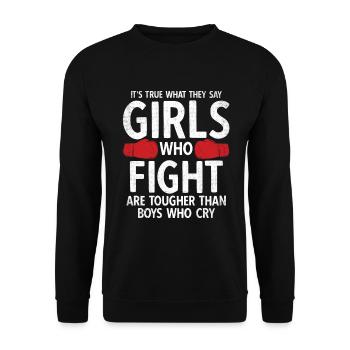 Boxsport Boxing - Unisex Pullover - Schwarz - Vorne - Alina (178cm) & Michal (187cm)