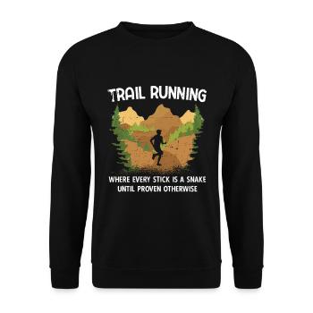 Berg-Laufen Für Läufer Trailrunning - Unisex Pullover - Schwarz - Vorne - Alina (178cm) & Michal (187cm)