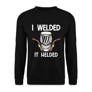 Schweißen Für Schweißer - Unisex Pullover - Schwarz - Vorne - Alina (178cm) & Michal (187cm)