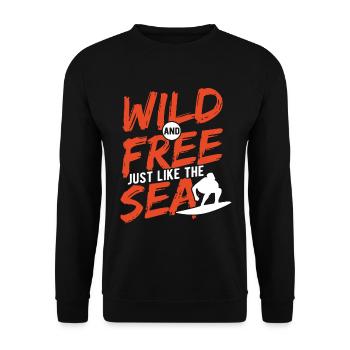 Surfen Wellenreiten Für Surfing - Unisex Pullover - Schwarz - Vorne - Alina (178cm) & Michal (187cm)