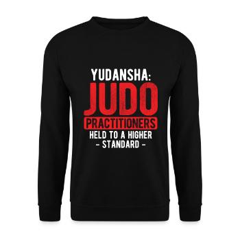 Japanischer Kampfsport Judo - Unisex Pullover - Schwarz - Vorne - Alina (178cm) & Michal (187cm)