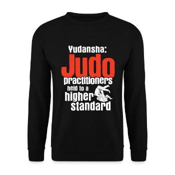 Japanischer Kampfsport Judo - Unisex Pullover - Schwarz - Vorne - Alina (178cm) & Michal (187cm)