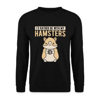 Nagetier Hamster - Unisex Pullover - Schwarz - Vorne - Alina (178cm) & Michal (187cm)