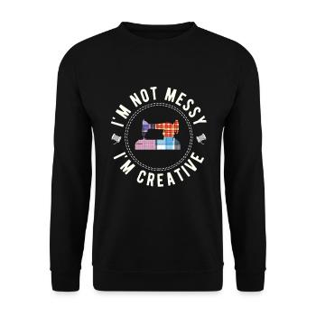 Quilten von Tagesdecken - Unisex Pullover - Schwarz - Vorne - Alina (178cm) & Michal (187cm)