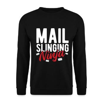 Briefträger Und Paket-Zusteller Für Postboten - Unisex Pullover - Schwarz - Vorne - Alina (178cm) & Michal (187cm)