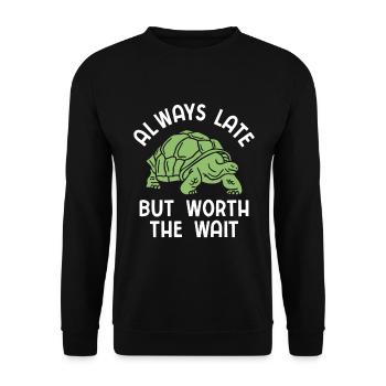 Schildkröten - Unisex Pullover - Schwarz - Vorne - Alina (178cm) & Michal (187cm)